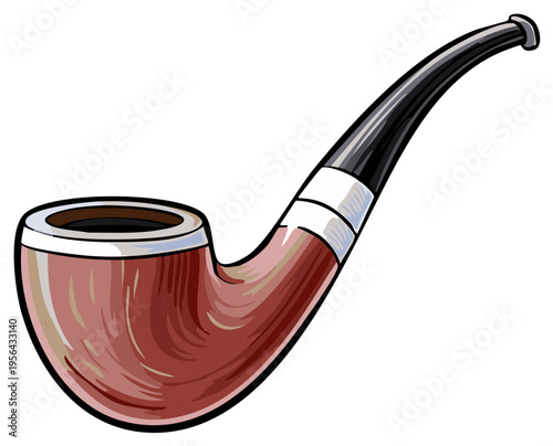 Cartoon illustration of a smoking pipe