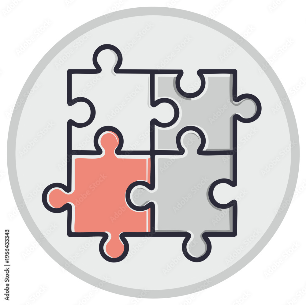 Obraz premium Puzzle pieces interconnected in a circle