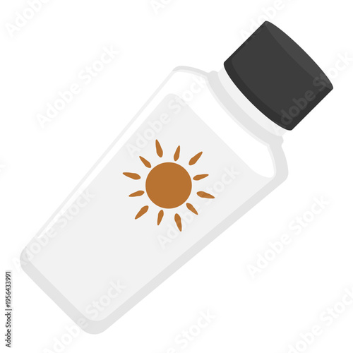 Luxury white sunscreen cream tube icon, without background