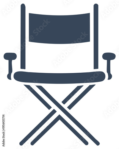 Director's chair icon illustration for filmmaking or movie production projects in simple design