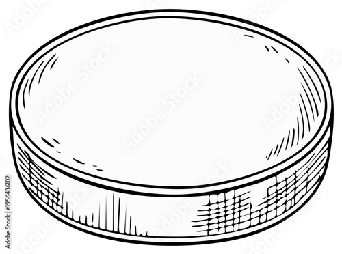 Smokeless chewing tobacco or snus can in a vintage line art engraving style illustration