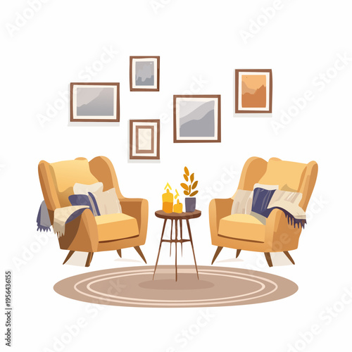 Gemütliche Leseecke mit warmem Kerzenlicht und weichen Textilien