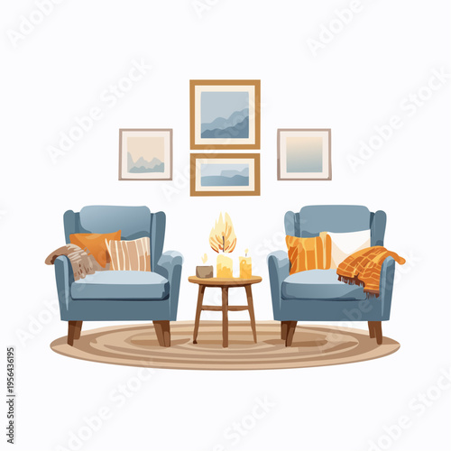 Gemütliche Leseecke mit warmem Kerzenlicht und weichen Textilien