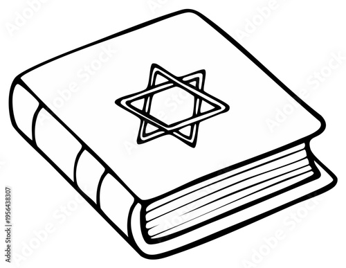 Illustrated book with Star of David on cover, symbol of Judaism