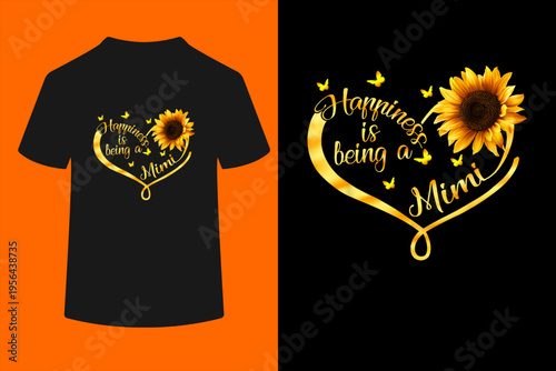 Happiness is Being A Mimi Grandma Sunflower Mother's Day T-Shirt
