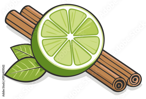 Lime and Cinnamon Spice Ingredient for Drinks and Food Flavoring