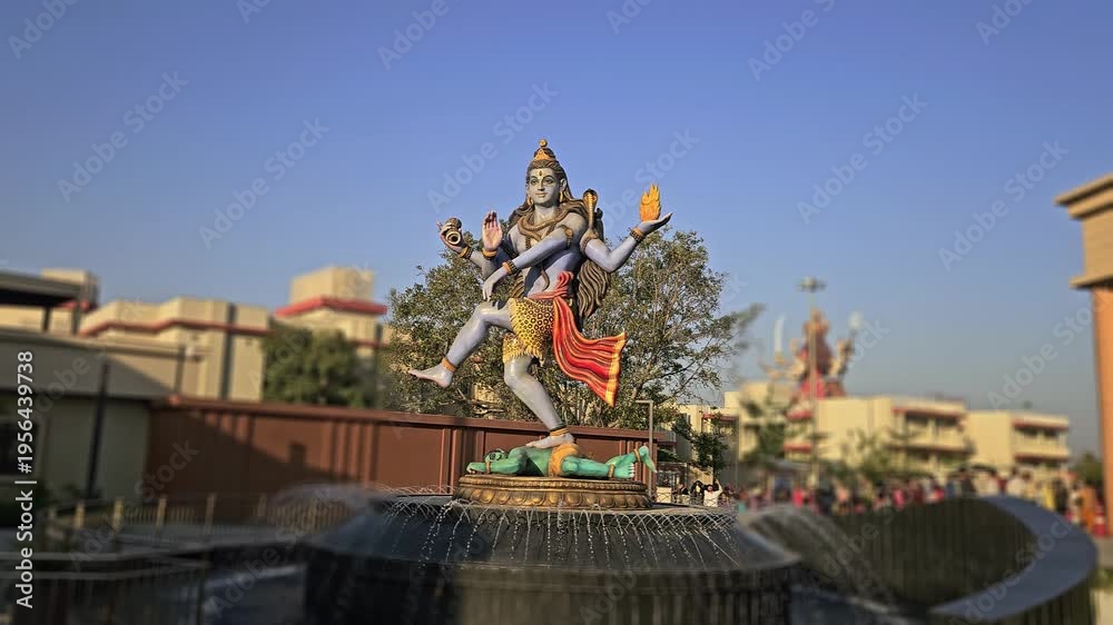 Statue of Lord Shiva in Nataraja Tandava dance pose at Char Dham Temple ...