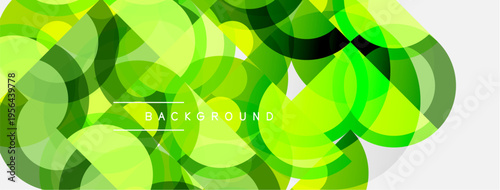 Bild auf Leinwand Abstract green circles overlap white space