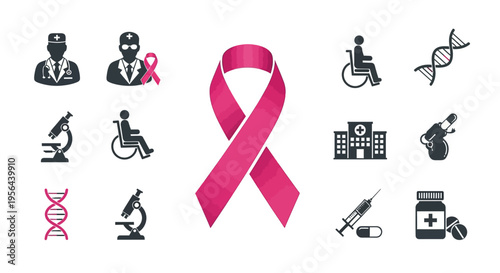 Pink Ribbon Symbolizing Breast Cancer Awareness.