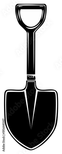 Shovel Illustration Featuring Handle and Blade for Digging, Gardening, or Construction Needs