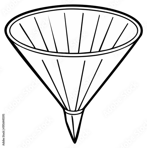Simple Line Drawing of a Kitchen Funnel
