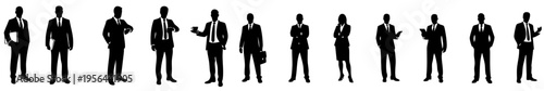 Creative Title: Professional Corporate Leadership and Business Authority Silhouettes