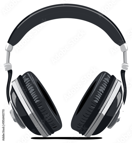 Vector Illustration of Headphones Listening Device Music Sound Technology Stereo Audio Accessories
