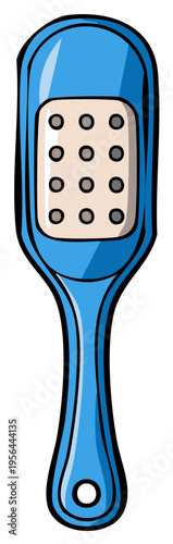 Blue foot file rasp tool for pedicure and callus removal vector illustration