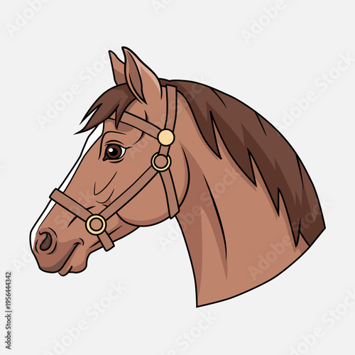 Horse Head Illustration Elegant Equine Portrait Vector
