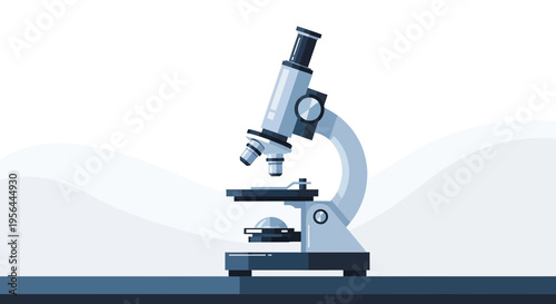 Detailed scientific microscope illustration for research and laboratory studies with clear