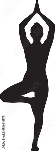 yoga pose silhouette standing on one leg