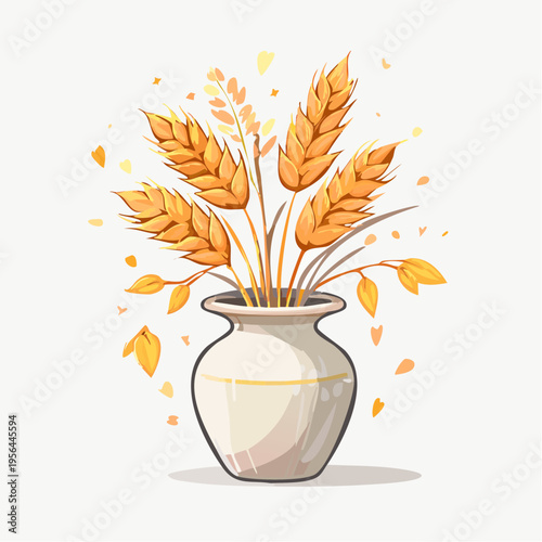 Minimalistische Vase mit Trockenblumen auf hellem Hintergrund