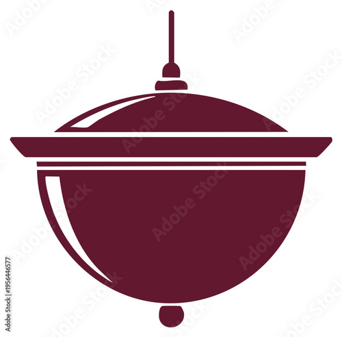 Hanging Lamp Vector Illustration in Burgundy Color