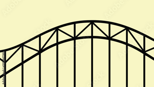 Illustration of Sydney Harbour Bridge landmark architecture iconic Australian steel arch bridge city skyline travel tourism landmark design artwork