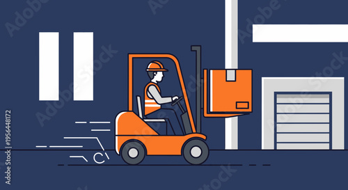 Dynamic Forklift Operation: A Visual Representation of Logistics and Efficient Warehouse