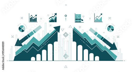 Dynamic graphical representation of fluctuating financial data trends analysis