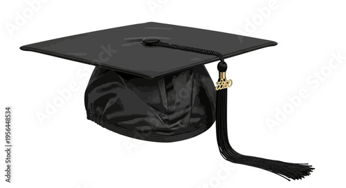 Black graduation cap and tassel