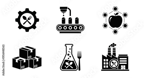 Collection of industrial and technology related icons