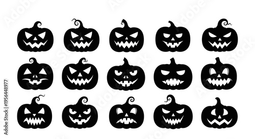 Collection of black jackolanterns