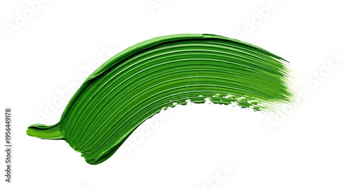 Vibrant green mascara brush stroke