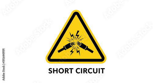 Warning short circuit triangular sign