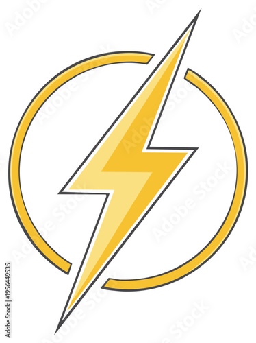 Free Download Bright Yellow Lightning Bolt Symbol Inside a Circle Vector Graphic - GFXLoad
