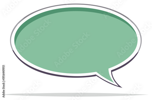 Green speech bubble graphic, communicating messages, discussion concept, talking icon, vector element