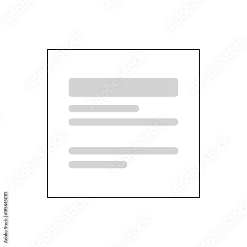 Foto Simple graphic of a document or content block with placeholder text lines