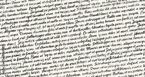Seamless pattern of handwritten abstract cursive. Unreadable poetry text banner english pen lettering with illegible Latin style words. Vector pattern for background, texture, artistic, vintage design