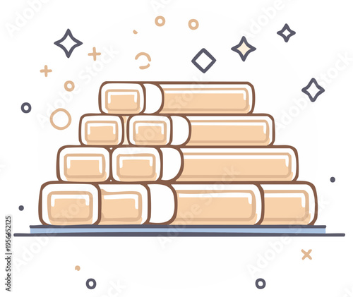 Cartoon gold bar stack with starbursts and glitter.