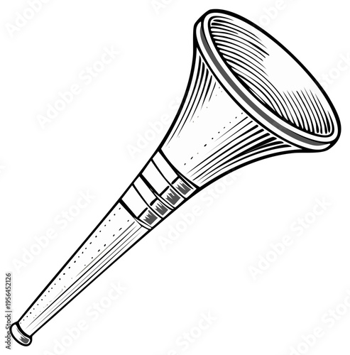 Vintage Style Musical Instrument Horn Silhouette