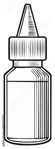 Medical eye drop bottle illustration. Vector illustration of a dropper bottle.