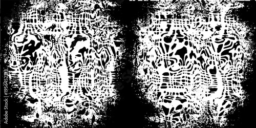 Black and white grunge. Distress overlay texture. Abstract surface dust and rough dirty wall background concept. Worn, torn, weathered effect. Vector illustration, EPS 10.