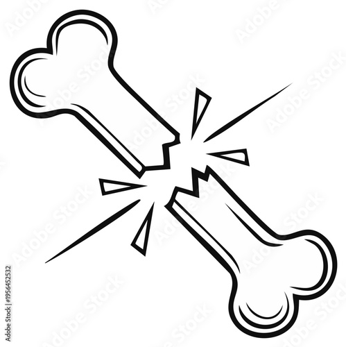 Broken bone illustration, medical concept, fracture, damage