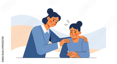 Empathy and support: compassionate woman consoling sad friend with comforting gesture and empathy