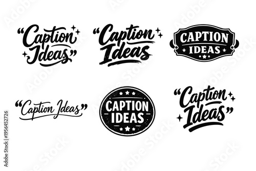 Creative caption ideas: stylish text designs in various fonts and formats