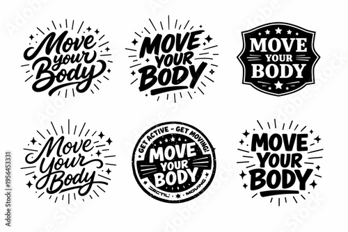 Move your body: inspirational fitness and activity typography designs