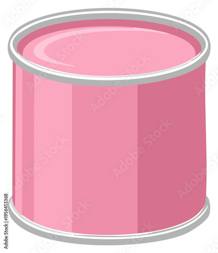 Pink Paint Can - Unopened Metal Container, Illustration for Arts and Crafts, Decoration Projects