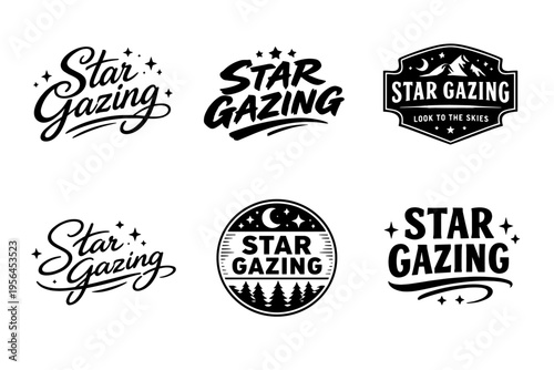 Star gazing designs: vintage typography logos with celestial themes