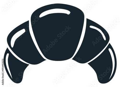 Dark Silhouette of a Flaky Croissant Pastry