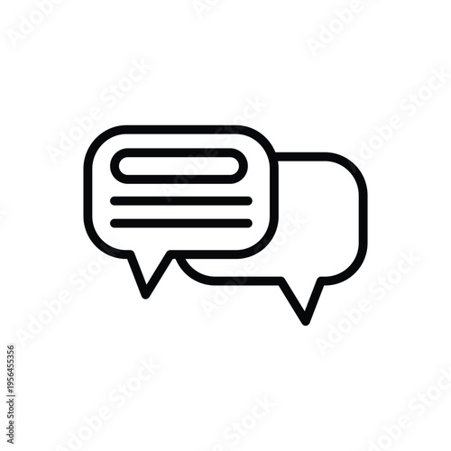 Two Overlapping Speech Bubbles Icon Representing Conversation.