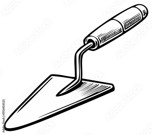 Trowel Tool Isolated on White for Construction and Masonry Work