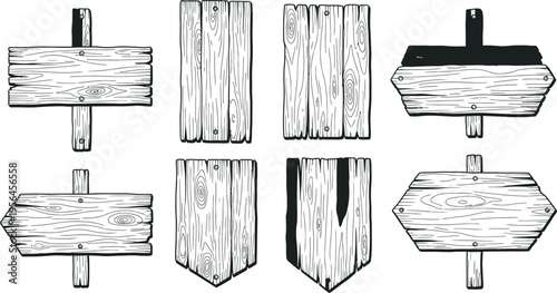 A collection of wooden post signs with various shapes and designs for different uses and applications in construction and decoration