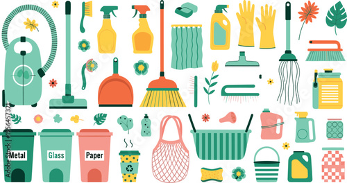 Spa and BatCleaning Supplies and Household Chores Set 